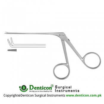 McGee Micro Alligator Forceps Serrated-Bent Upwards Stainless Steel, 8 cm - 3" Jaw Size 4.0 x 0.8 mm